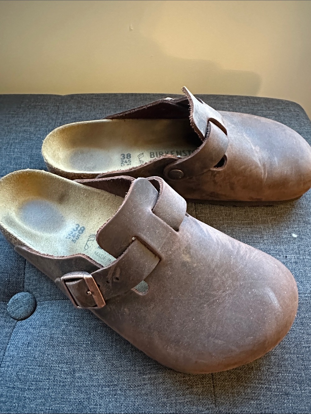 Birkenstock Boston Oiled Leather Clogs Habana Brown EU 38 Regular US 7-7.5